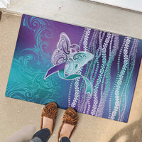 Suicide Prevention Awareness Rubber Doormat Maile Pikake Lokelani Crown Flower Lei Inspired