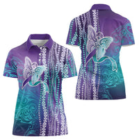 Suicide Prevention Awareness Women Polo Shirt Maile Pikake Lokelani Crown Flower Lei Inspired
