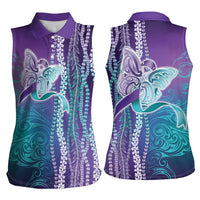 Suicide Prevention Awareness Women Sleeveless Polo Shirt Maile Pikake Lokelani Crown Flower Lei Inspired