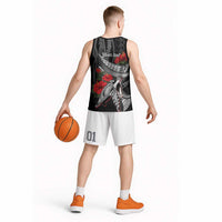 Hawaiian Honu Personalized Basketball Jersey Black Tribal Hook Pattern