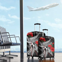 Hawaiian Honu Personalized Luggage Cover Black Tribal Hook Pattern