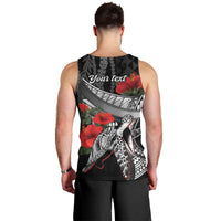 Hawaiian Honu Personalized Men Tank Top Black Tribal Hook Pattern