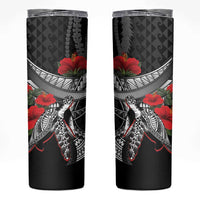 Hawaiian Honu Personalized Skinny Tumbler Black Tribal Hook Pattern