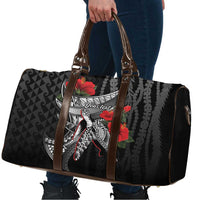 Hawaiian Honu Personalized Travel Bag Black Tribal Hook Pattern
