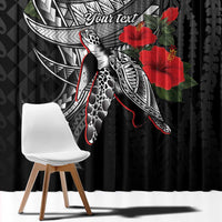 Hawaiian Honu Personalized Window Curtain Black Tribal Hook Pattern