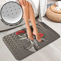 Hawaiian Honu Personalized Bathroom Set Mocha Mousse Hibiscus Tribal Hook Pattern