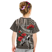 Hawaiian Honu Personalized Kid T Shirt Mocha Mousse Hibiscus Tribal Hook Pattern