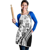 Black Hawaiian Quilt Pattern Apron Mixed Polynesian Tribal Arty - Polynesian Pride