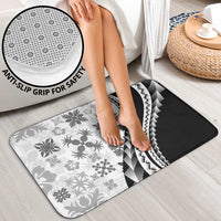 Black Hawaiian Quilt Pattern Bathroom Set Mixed Polynesian Tribal Arty LT9 - Polynesian Pride