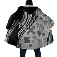 Black Hawaiian Quilt Pattern Cloak Mixed Polynesian Tribal Arty - Polynesian Pride