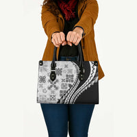 Black Hawaiian Quilt Pattern Leather Bag Mixed Polynesian Tribal Arty LT9 - Polynesian Pride