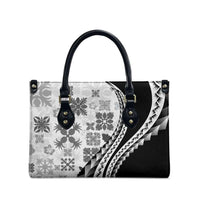 Black Hawaiian Quilt Pattern Leather Bag Mixed Polynesian Tribal Arty LT9 - Polynesian Pride