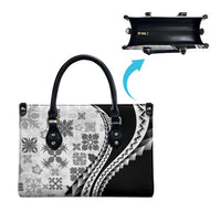 Black Hawaiian Quilt Pattern Leather Bag Mixed Polynesian Tribal Arty LT9 - Polynesian Pride