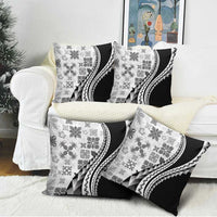 Black Hawaiian Quilt Pattern Pillow Cover Mixed Polynesian Tribal Arty - Polynesian Pride