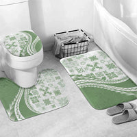 Green Hawaiian Quilt Pattern Bathroom Set Mixed Polynesian Tribal Arty LT9 Mat Set Only (3 pcs) One Size Green - Polynesian Pride