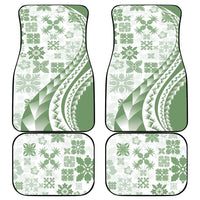 Green Hawaiian Quilt Pattern Car Mats Mixed Polynesian Tribal Arty