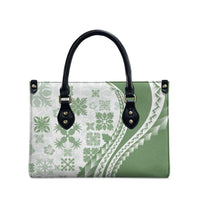 Green Hawaiian Quilt Pattern Leather Bag Mixed Polynesian Tribal Arty LT9 - Polynesian Pride