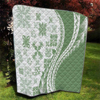 Green Hawaiian Quilt Pattern Quilt Mixed Polynesian Tribal Arty