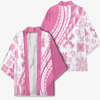 Pink Hawaiian Quilt Pattern Kimono Mixed Polynesian Tribal Arty - Polynesian Pride