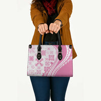 Pink Hawaiian Quilt Pattern Leather Bag Mixed Polynesian Tribal Arty LT9 - Polynesian Pride