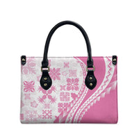 Pink Hawaiian Quilt Pattern Leather Bag Mixed Polynesian Tribal Arty LT9 - Polynesian Pride