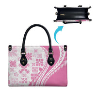 Pink Hawaiian Quilt Pattern Leather Bag Mixed Polynesian Tribal Arty LT9 - Polynesian Pride