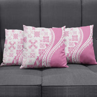 Pink Hawaiian Quilt Pattern Pillow Cover Mixed Polynesian Tribal Arty - Polynesian Pride