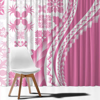 Pink Hawaiian Quilt Pattern Window Curtain Mixed Polynesian Tribal Arty