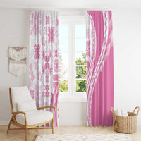 Pink Hawaiian Quilt Pattern Window Curtain Mixed Polynesian Tribal Arty