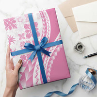 Pink Hawaiian Quilt Pattern Wrapping Paper Mixed Polynesian Tribal Arty - Polynesian Pride