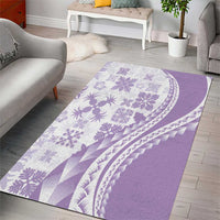 Purple Hawaiian Quilt Pattern Area Rug Mixed Polynesian Tribal Arty