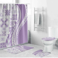 Purple Hawaiian Quilt Pattern Bathroom Set Mixed Polynesian Tribal Arty LT9 Bathroom Set (4 pcs) Purple - Polynesian Pride