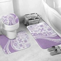 Purple Hawaiian Quilt Pattern Bathroom Set Mixed Polynesian Tribal Arty LT9 Mat Set Only (3 pcs) One Size Purple - Polynesian Pride