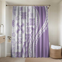 Purple Hawaiian Quilt Pattern Bathroom Set Mixed Polynesian Tribal Arty LT9 Shower Curtain Only Purple - Polynesian Pride