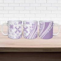 Purple Hawaiian Quilt Pattern Ceramic Mug Mixed Polynesian Tribal Arty - Polynesian Pride