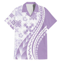 Purple Hawaiian Quilt Pattern Family Matching Mermaid Dress and Hawaiian Shirt Mixed Polynesian Tribal Arty