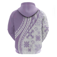 Purple Hawaiian Quilt Pattern Hoodie Mixed Polynesian Tribal Arty