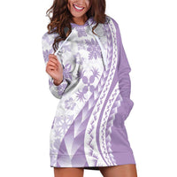 Purple Hawaiian Quilt Pattern Hoodie Dress Mixed Polynesian Tribal Arty LT9 Purple - Polynesian Pride
