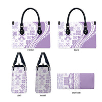 Purple Hawaiian Quilt Pattern Leather Bag Mixed Polynesian Tribal Arty LT9 - Polynesian Pride