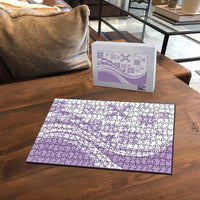 Purple Hawaiian Quilt Pattern Puzzle Mixed Polynesian Tribal Arty - Polynesian Pride