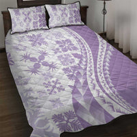 Purple Hawaiian Quilt Pattern Quilt Bed Set Mixed Polynesian Tribal Arty