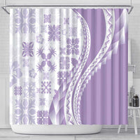Purple Hawaiian Quilt Pattern Shower Curtain Mixed Polynesian Tribal Arty