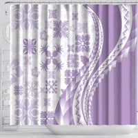 Purple Hawaiian Quilt Pattern Shower Curtain Mixed Polynesian Tribal Arty