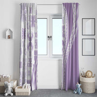 Purple Hawaiian Quilt Pattern Window Curtain Mixed Polynesian Tribal Arty