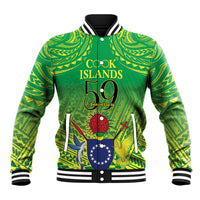 Cook Islands Constitution Day Baseball Jacket Kuki Airani Since 1965 LT9 Unisex Green - Polynesian Pride