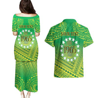 Cook Islands Constitution Day Couples Matching Puletasi and Hawaiian Shirt Kuki Airani Since 1965 LT9 - Polynesian Pride