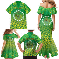 Cook Islands Constitution Day Family Matching Mermaid Dress and Hawaiian Shirt Kuki Airani Since 1965
