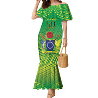 Cook Islands Constitution Day Mermaid Dress Kuki Airani Since 1965 LT9 Women Green - Polynesian Pride