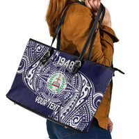 Personalised Tonga Sia'atoutai Theological College Leather Tote Bag Since 1948 Special Kupesi Pattern