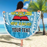 Personalised Tonga Lavengamalie College Beach Blanket Since 1980 Special Kupesi Pattern